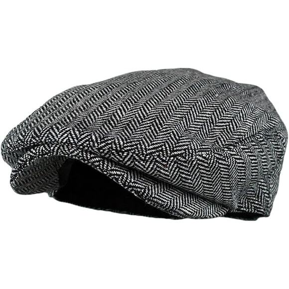 Wonderful Fashion Men's Classic Herringbone Wool Blend Newsboy Ivy Hat - Picture 1 of 4